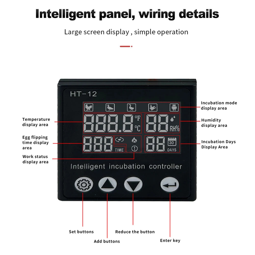 HT-12 LCD Egg Incubator Controller &ndash; Thermostat Hygrostat