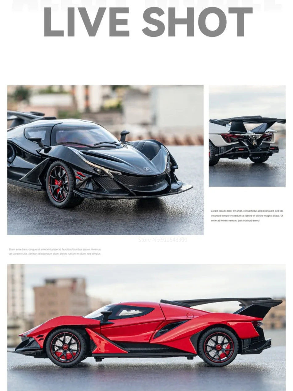 Model de mașină din aliaj turnat cu sunet și lumini pentru Apollo IE