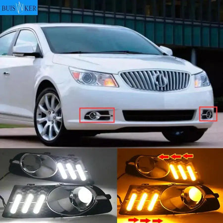 Daylight DRL For Buick Lacrosse 2009-2012 Fog Light Cover White yellow blue