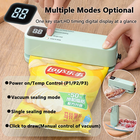 Mini Vacuum Sealer Portable Wireless &ndash; One-Touch Vacuum Seal