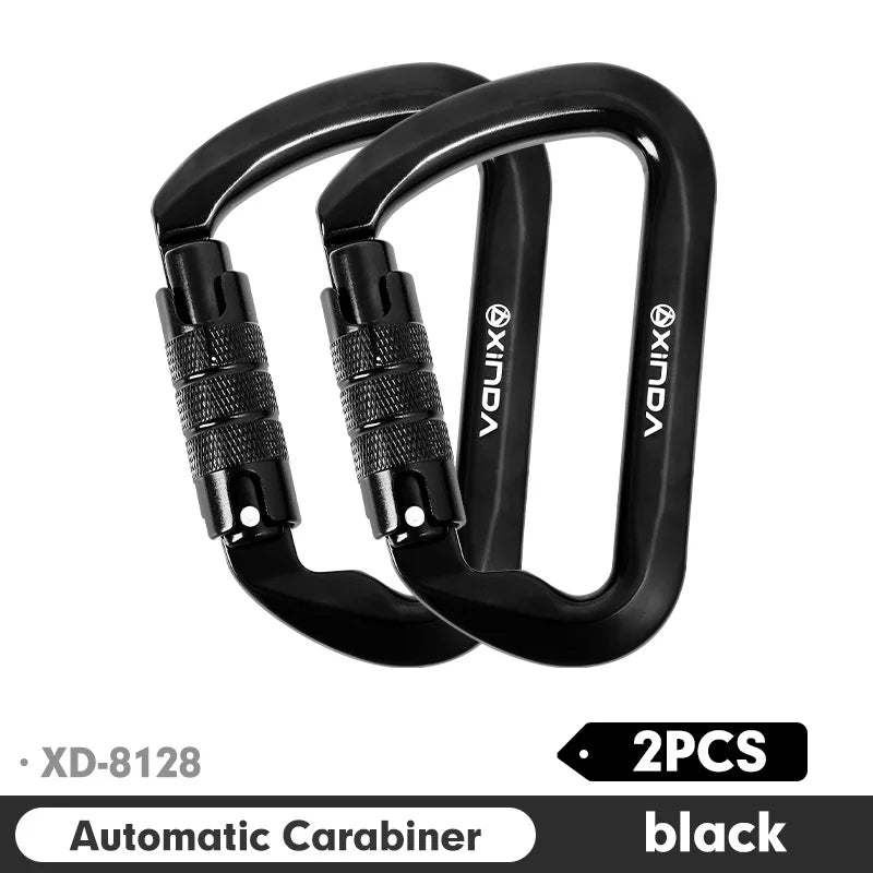 Xinda Outdoor Carabiner &ndash; 30kN Load Capacity Aluminum Alloy Auto Black 2