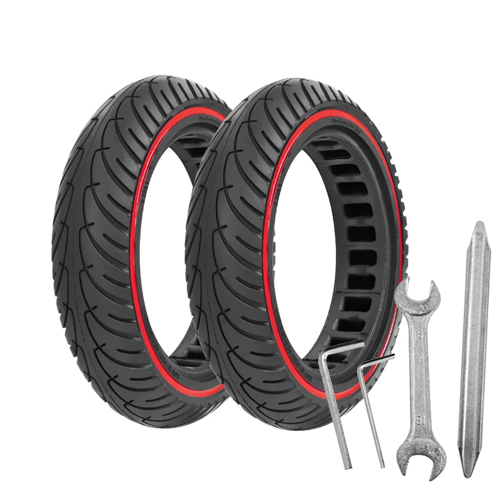 8.5 Inch Honeycomb Solid Tire for Xiaomi M365 - Shockproof red