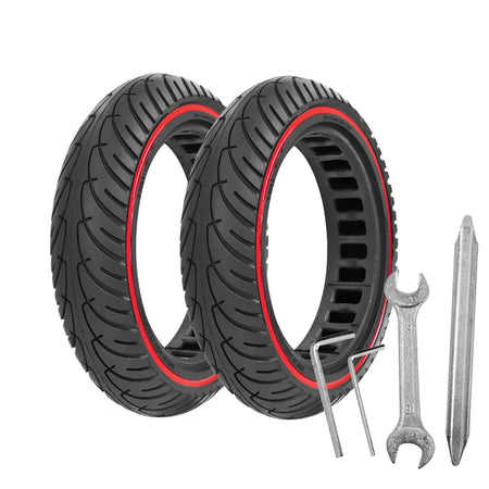 8.5 Inch Honeycomb Solid Tire for Xiaomi M365 - Shockproof red