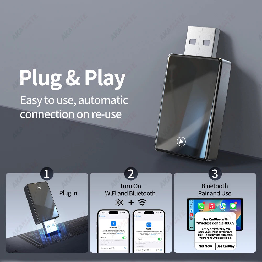 2in1 Wireless CarPlay Adapter - Wired To Wireless CarPlay