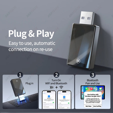 2in1 Wireless CarPlay Adapter - Wired To Wireless CarPlay