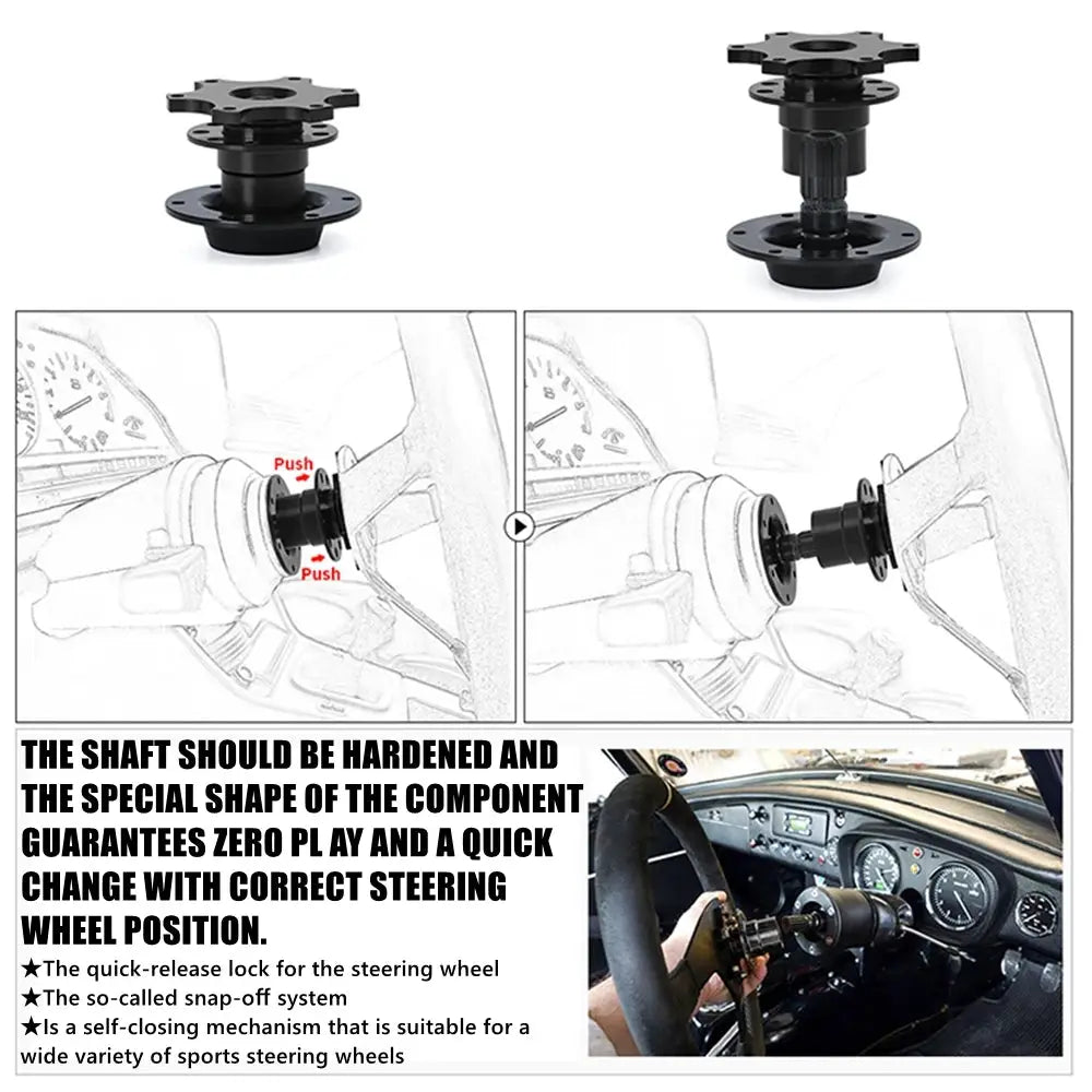 Universal Racing Aluminum Steering Wheel Quick Release Hub Kit Wheel Hub Adapter For 6 hole Steering Wheel Hub by InterCyprus Trading Ltd