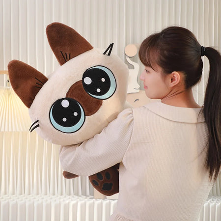 Super Soft 35-60cm Siamese Cat Stuffed Doll for Cozy Home Decor