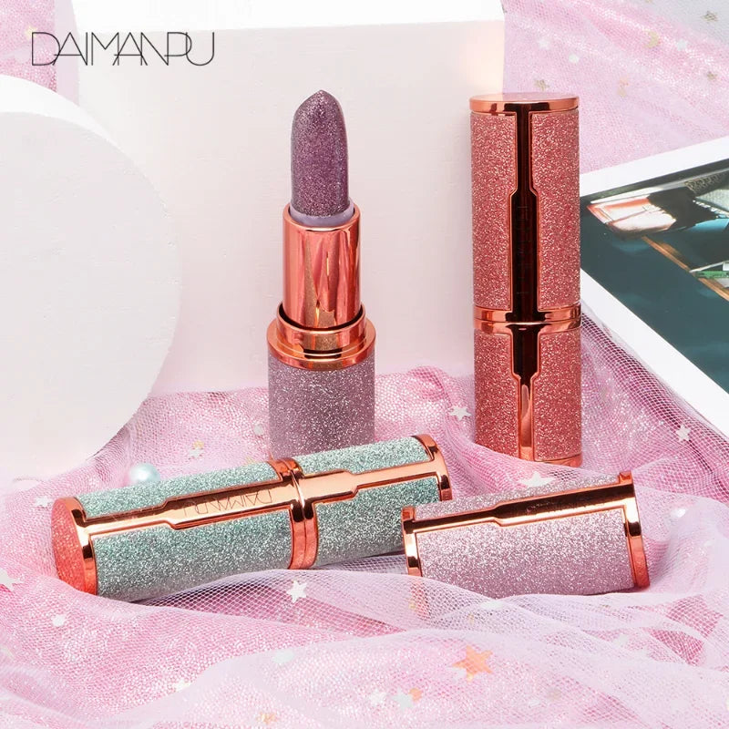 Temperature Color Changing Glitter Lipstick - Waterproof Velvet Matte Lip Tint