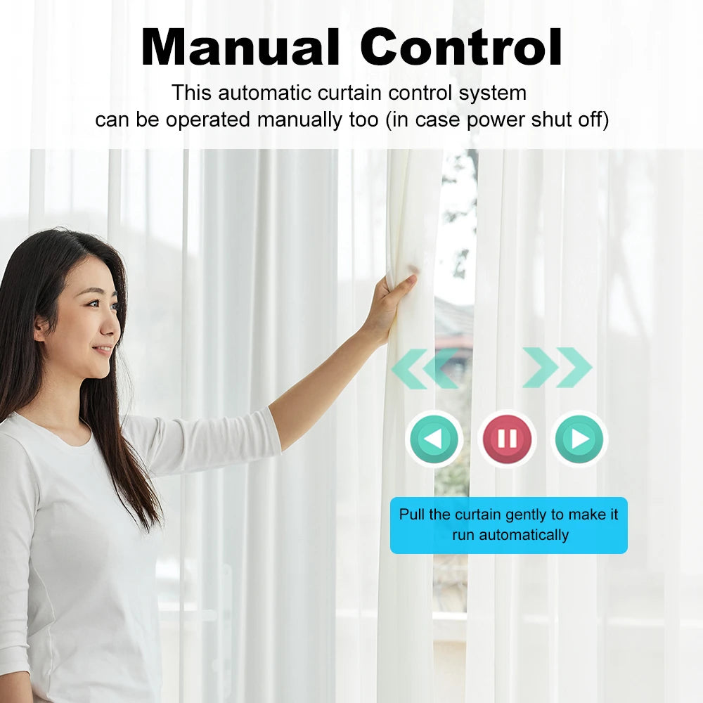 Manhot Tuya Smart Zigbee/WiFi Electric Shutter Curtain Motor with Voice Control