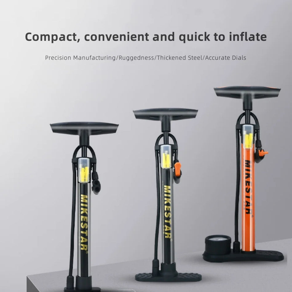 Pompe à vélo 160 PSI avec manomètre, adaptateur de valve Schrader et Presta, pompe de sol à main.