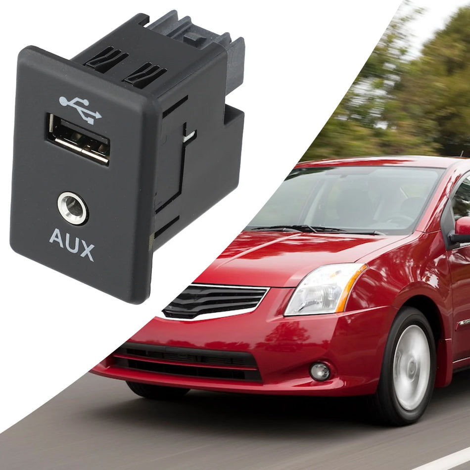 AUX Audio Adaptor Socket for Nissan 2013-2019 Models ABS Material Easy Install Center Console Interface