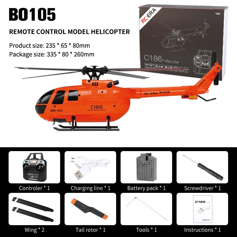 C186 RC Helicopter &ndash; 6 Axis Gyroscope Stabilization Orange