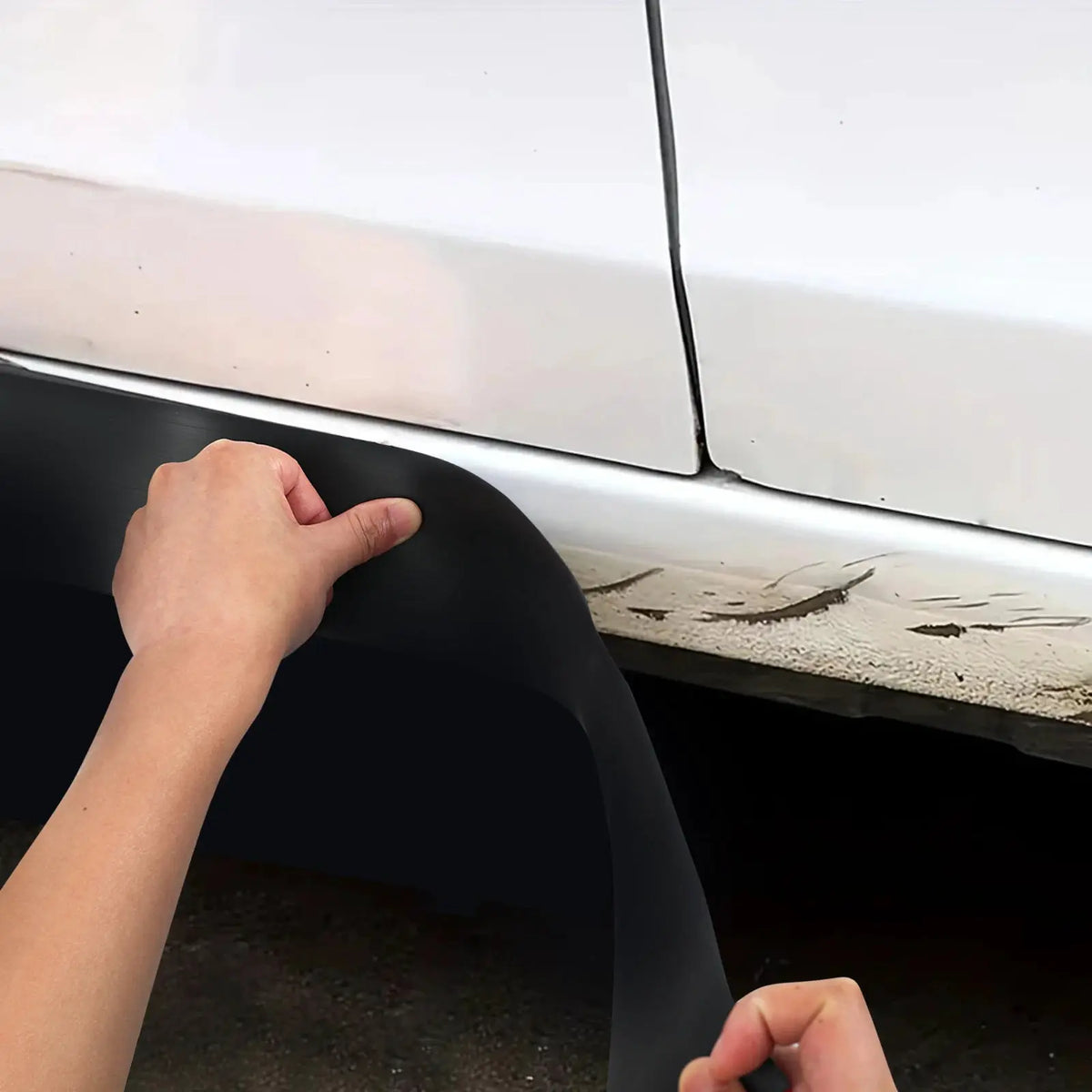 Universal Black Rubber Car Body Side Skirts Lip Anti-Scratch Protector Auto Truck SUV Paint Protection 4 Doors Body Car Styling by InterCyprus Trading Ltd