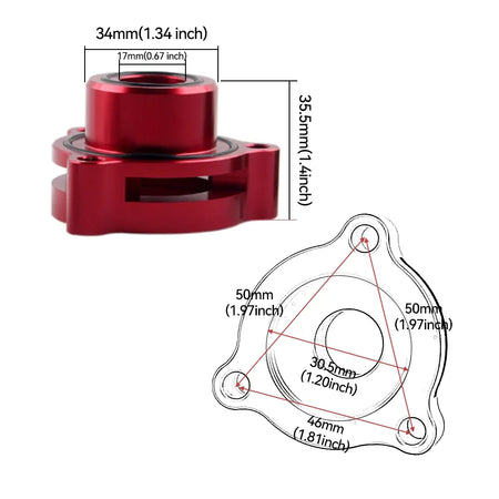 Aluminum Turbo Blow Off Valve Adapter for Ford Mustang Escape ST by InterCyprus Trading Ltd