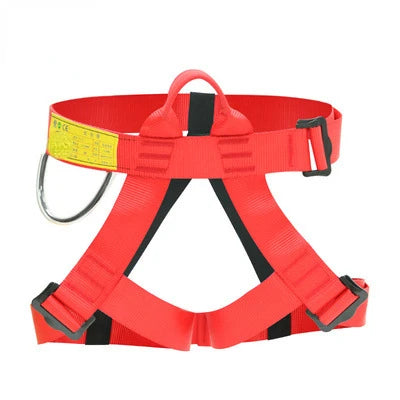 High-Altitude Safety Harness with Back Lanyard for Climbing and Construction red