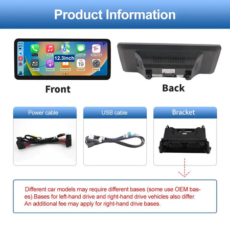 12.3" Ultra Thin Touch Multimedia Screen Wireless CarPlay For Mercedes Benz GLA CLA GLC GLK W205 W176 C117 With Android Auto BT by InterCyprus Trading Ltd