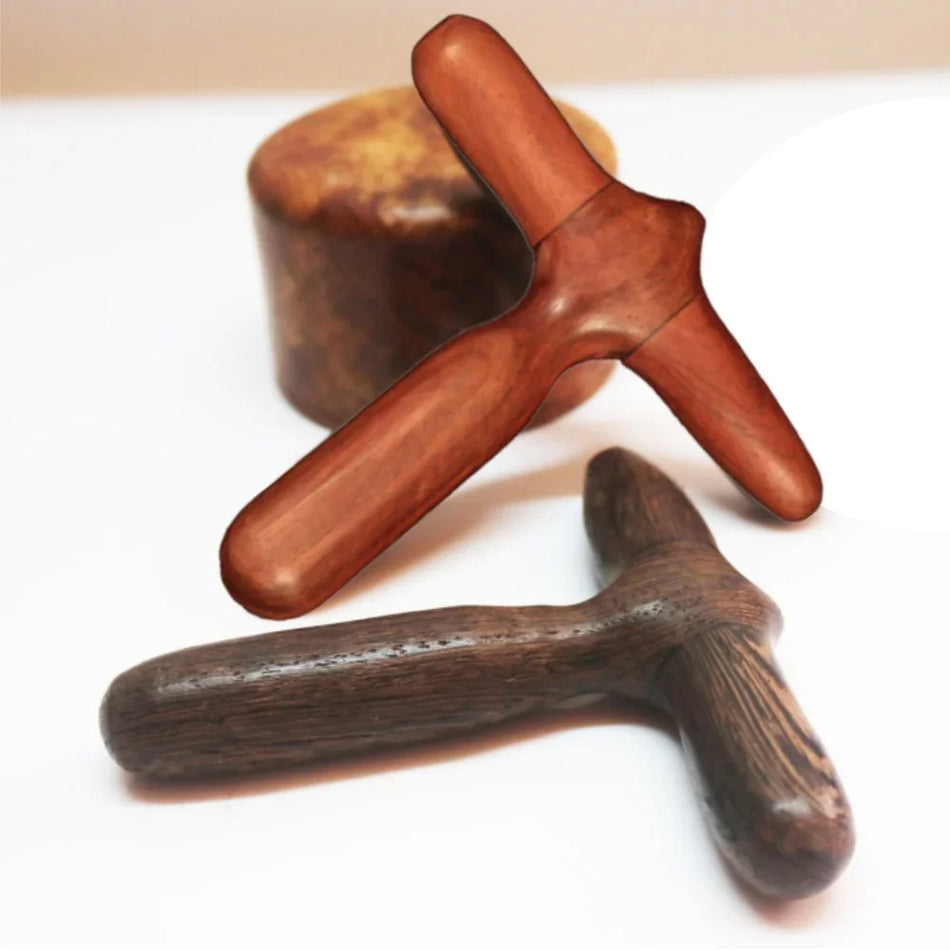 Trästav för nack- och hakmassage för akupunkturpunktmassageverktyg