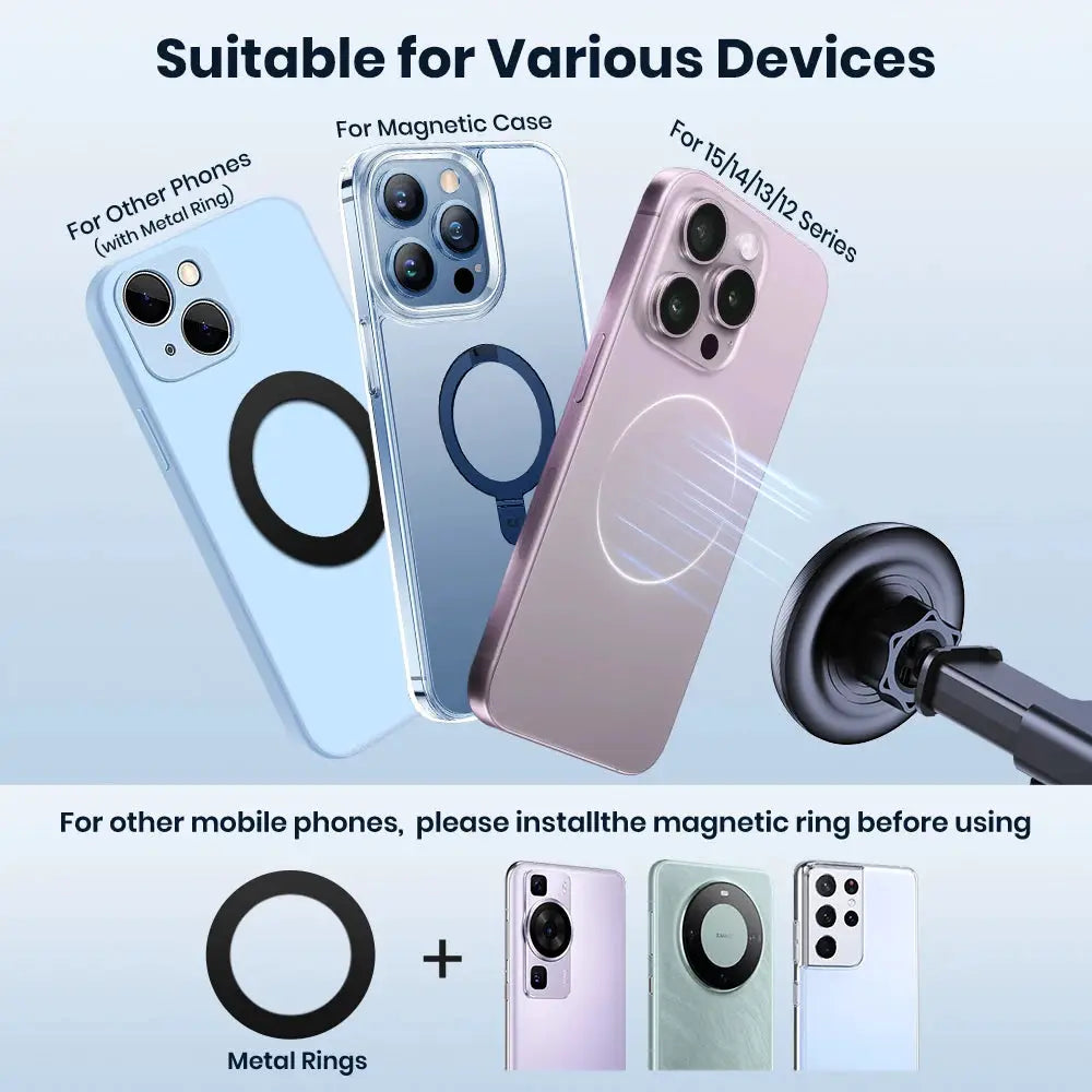 TOPK Magnetic Car Phone Holder Mount For Magsafe IPhone15 Pro Max Single-Hand Operation Metal Hook Magnetic Phone Holder for Car by InterCyprus Trading Ltd