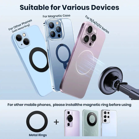 TOPK Magnetic Car Phone Holder Mount For Magsafe IPhone15 Pro Max Single-Hand Operation Metal Hook Magnetic Phone Holder for Car by InterCyprus Trading Ltd