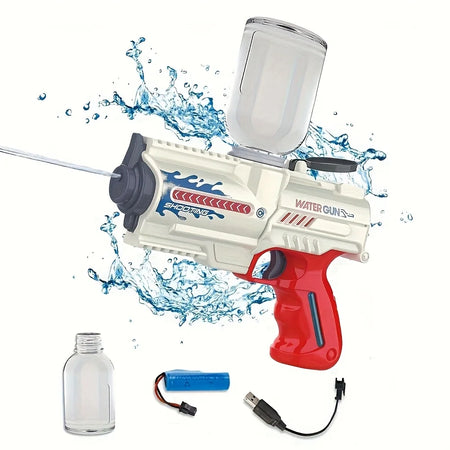 Water Gun 8001B &ndash; High-Pressure Full Automatic Beach Toy D-White red