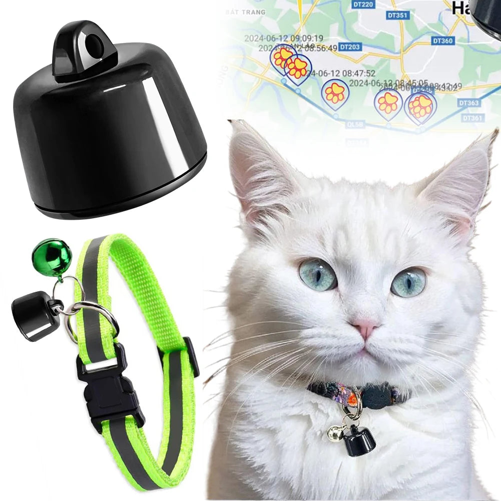 Mini GPS Tracker Cat Collar &ndash; Waterproof Reflective Pattern