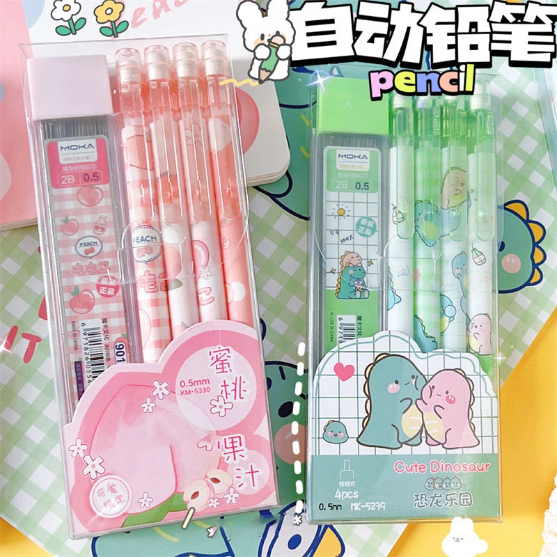 Kawaii 0.5mm Mechanical Pencils with Erasers - Pack of 6