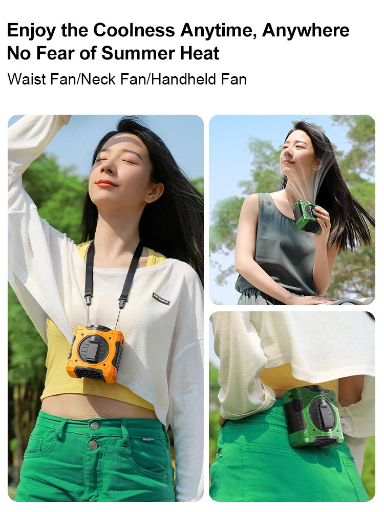 8000mAh Waist Clip Fan &ndash; 199 Wind Speeds with LED Lighting