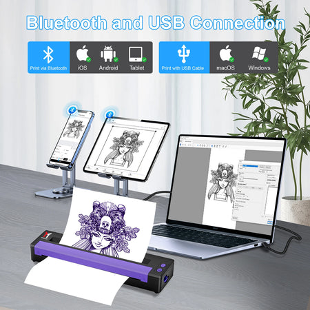 Bluetooth Thermal Tattoo Stencil Printer &ndash; USB And BT Ready
