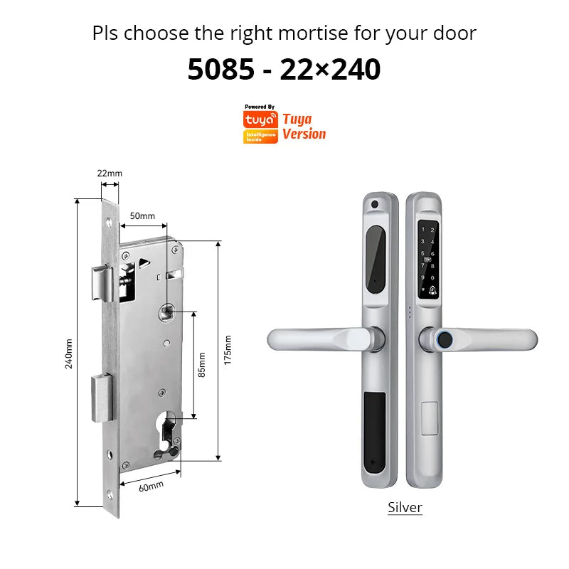 Tuya WiFi Waterproof Biometric Smart Door Lock with Fingerprint and App Control
