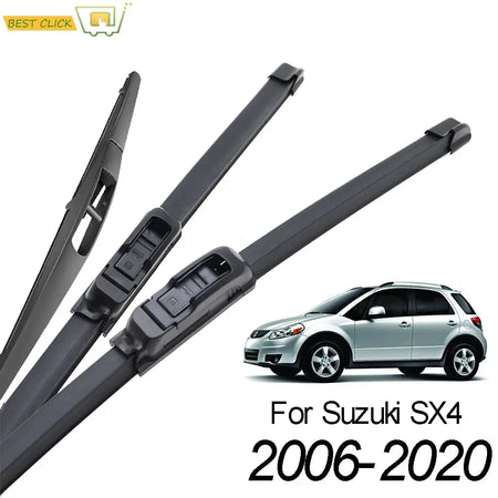 Car Windscreen Wiper Blades For Suzuki SX4 /SX4 S-Cross Front Rear Window 2006 2007 2008 2009 2010 2011 2012 2013 2014 2015 by InterCyprus Trading Ltd