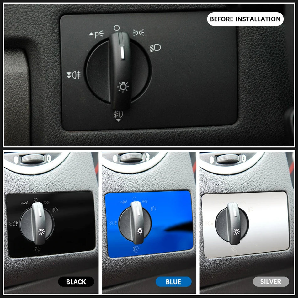 Copertura del pannello dell'interruttore dei fari in acciaio inossidabile per Ford Focus 2 MK2 (2005-2011) LHD resistente alla corrosione