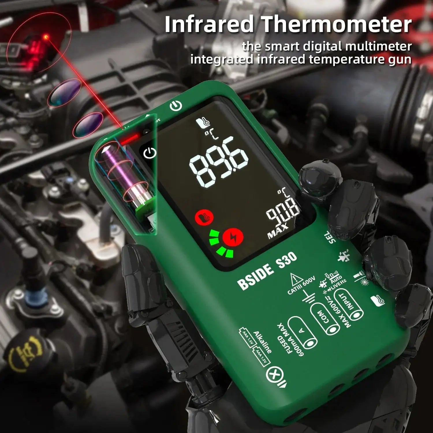 BSIDE Smart Digital Multimeter Infrared Temperature True RMS
