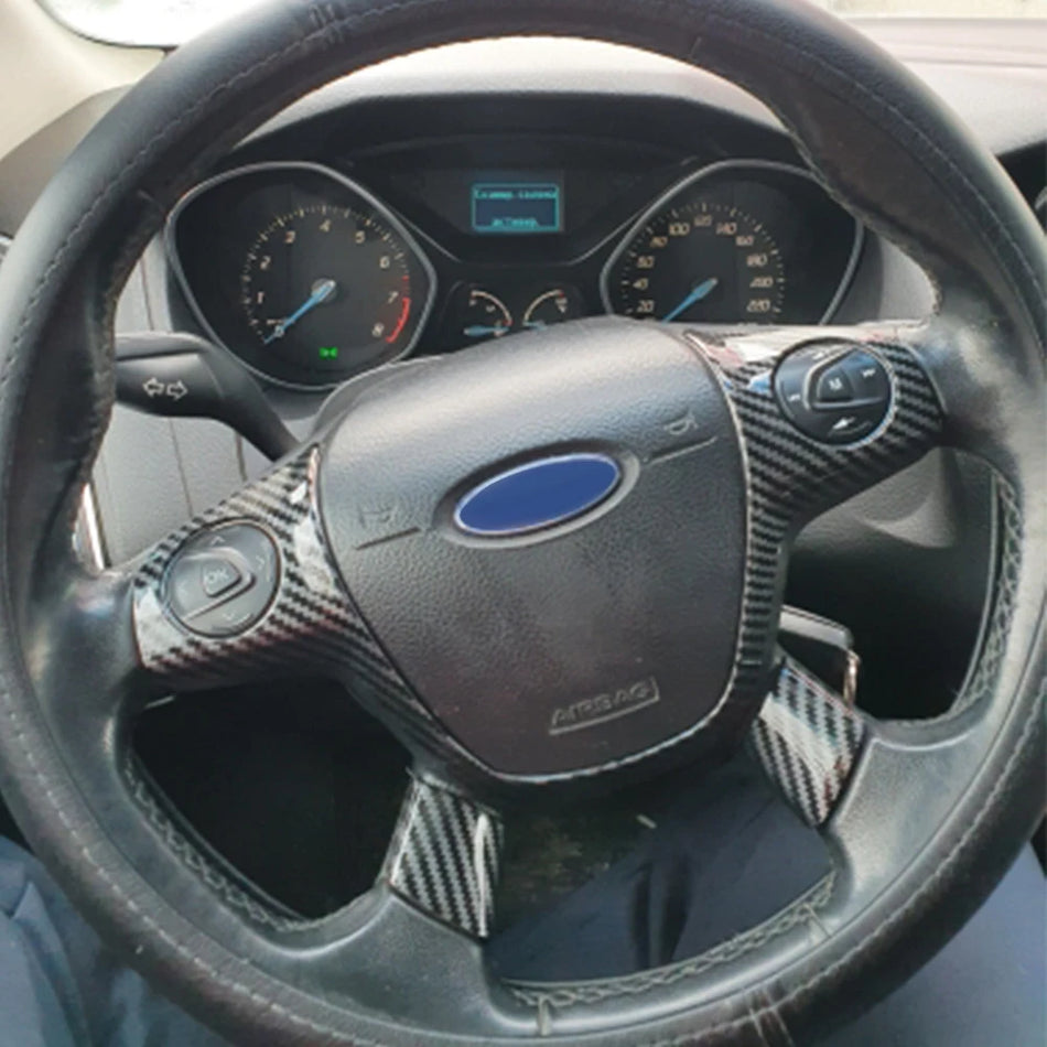 Adesivo per il rivestimento del volante in ABS cromo per Ford Focus Mk3 2012-2014 e Kuga 2013-2015