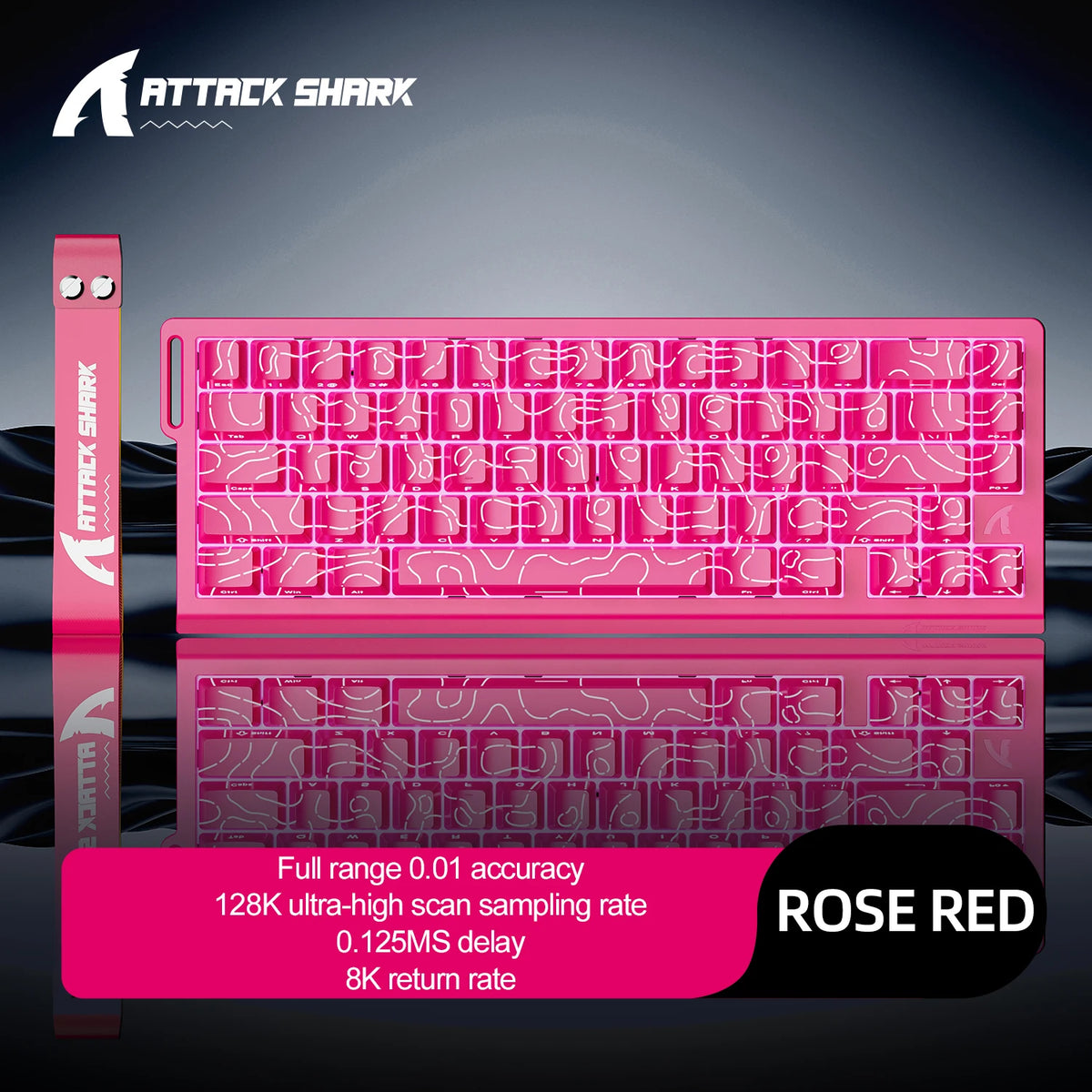 X68HE ATTACK SHARK &ndash; Ultra-Fast 0.125ms Response Time Berry Red / Magnetic Switch
