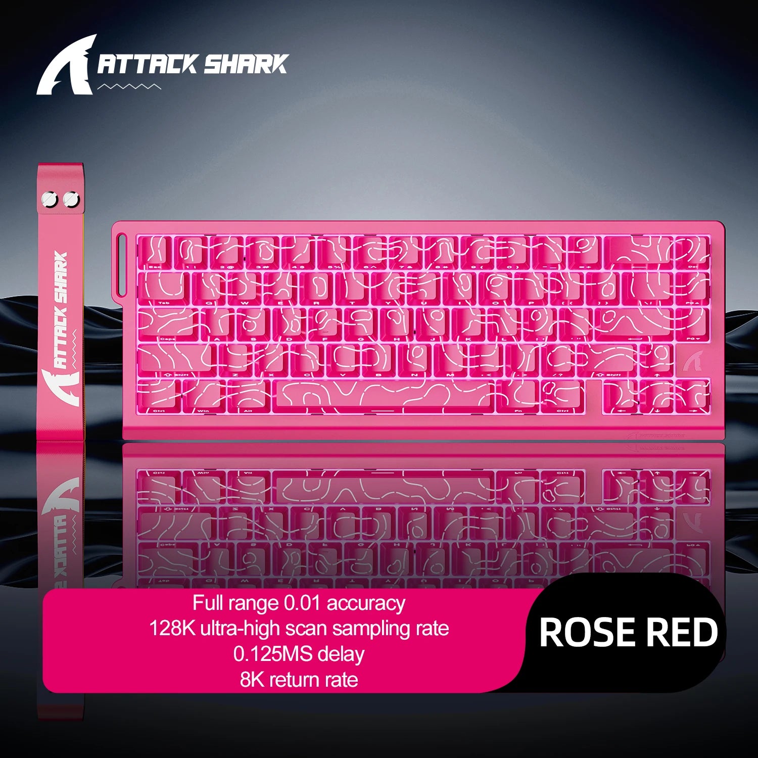 X68HE ATTACK SHARK &ndash; Ultra-Fast 0.125ms Response Time Berry Red / Magnetic Switch