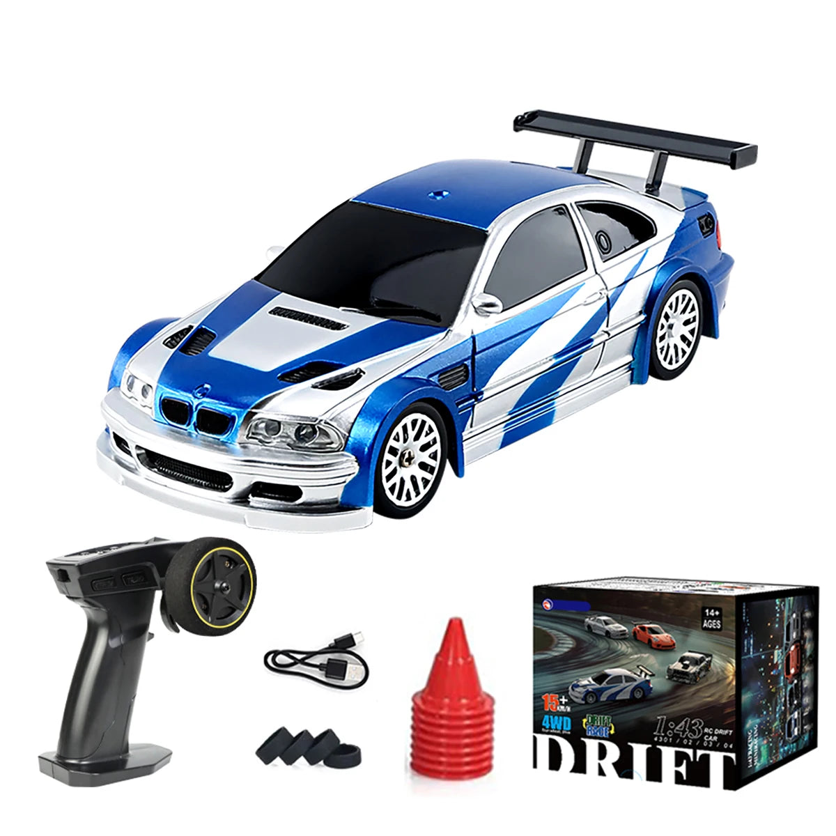 Mini RC 4WD Drift Car 1/43 RTR &ndash; High Speed 4WD Drive 4302
