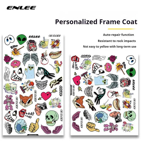 ENLEE bike decals perfect for frames and helmets scratch-proof removable protective stickers ideal for road and mountain bikes by InterCyprus Trading Ltd