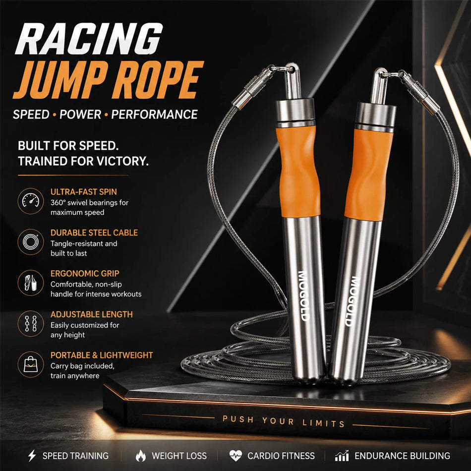 Anti Tangle Racing Jump Rope With Aluminum Handle For Fitness