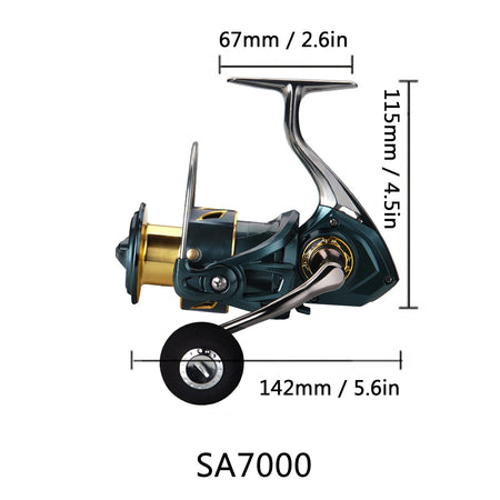5.2:1 Reel CNC Metal Arm 3+1 BB Fishing Reel - Lightweight SA7000