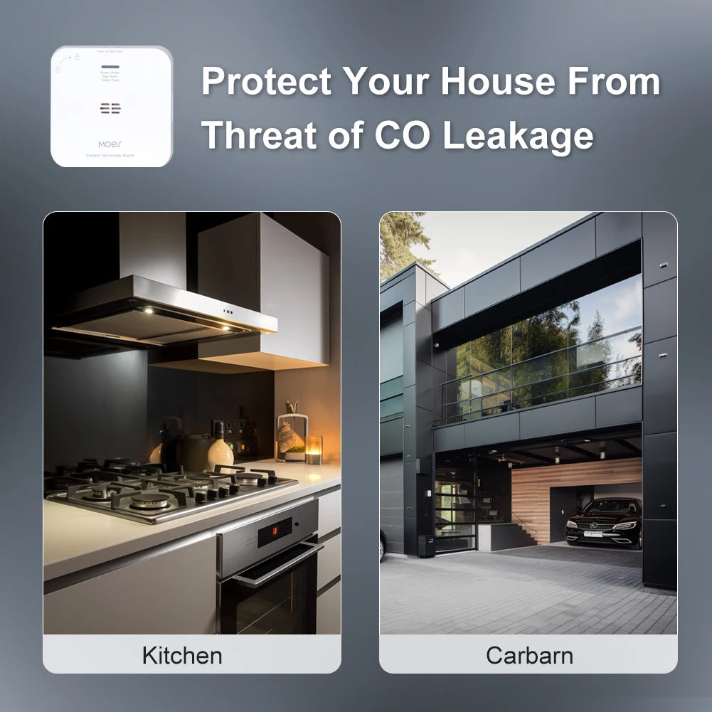 MOES Tuya ZigBee CO Detector Alarm &ndash; Wireless Safety Sensor