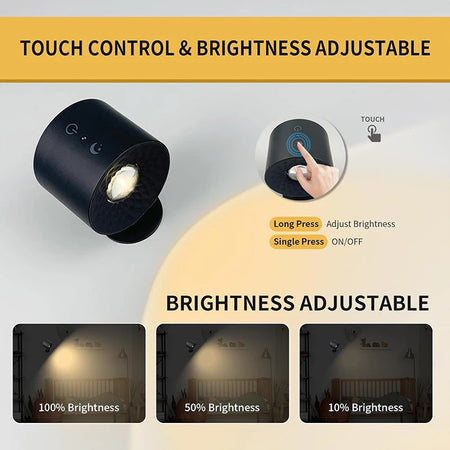 Led Double Head Wall Lamp &ndash; Touch Control 360 Rotation
