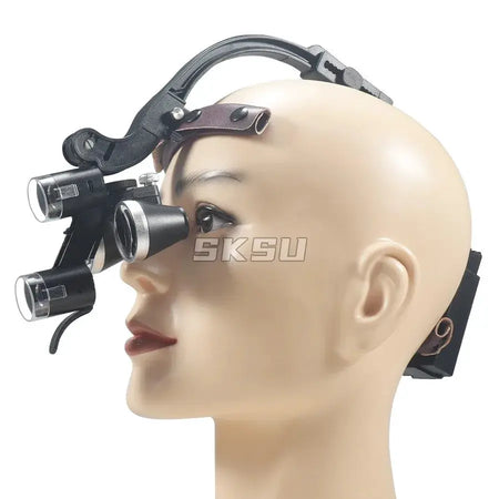Binocular Dental Loupe Magnification 2.5X 3.5X Single Battery with LED Light Surgical Headlight for Dentist Medical Lamp by InterCyprus Trading Ltd