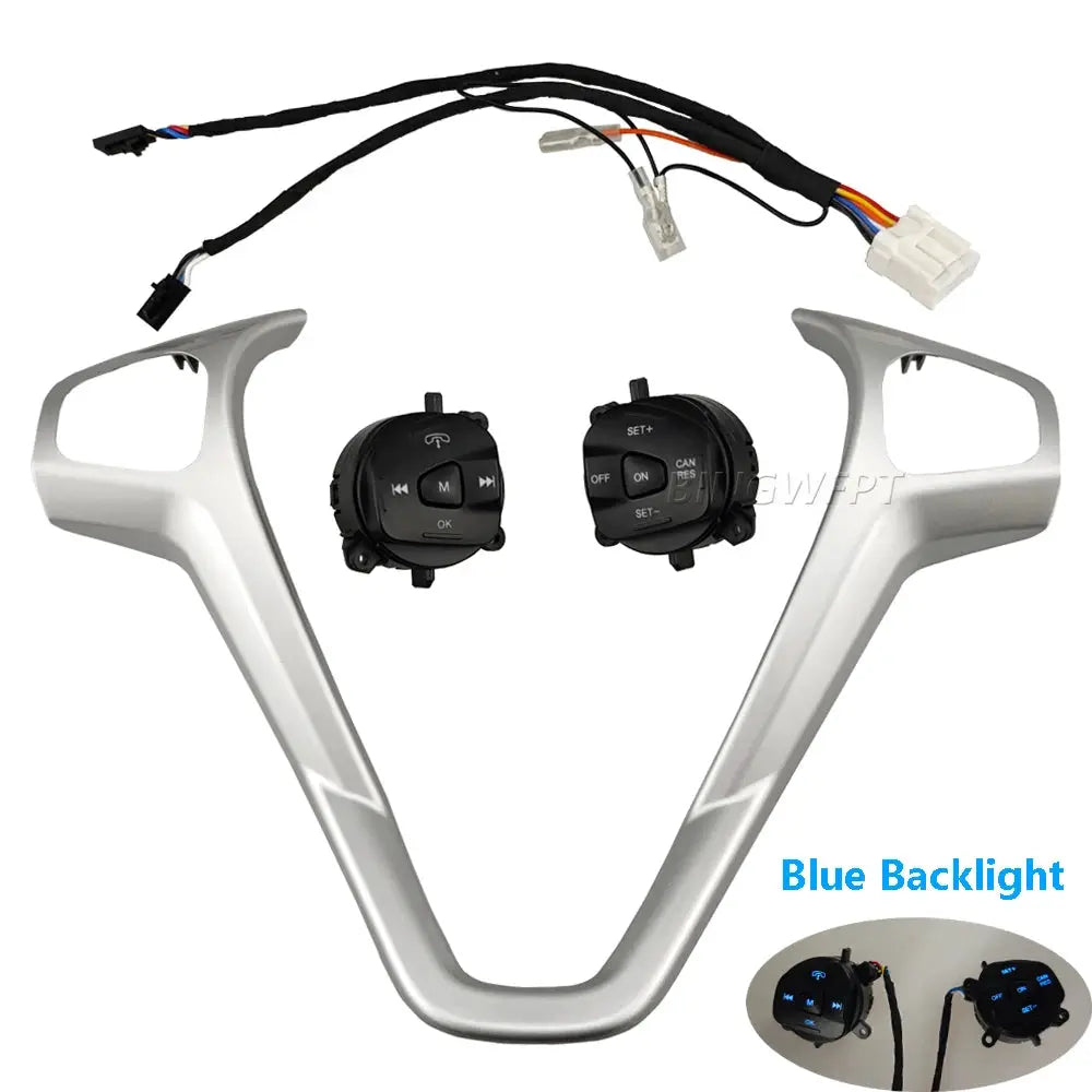 Multi-Function Steering Wheel Audio Cruise Control Switch Kit For Ford Fiesta MK7 MK8 Ecosport 2013-2015 Wth Backlight Button by InterCyprus Trading Ltd