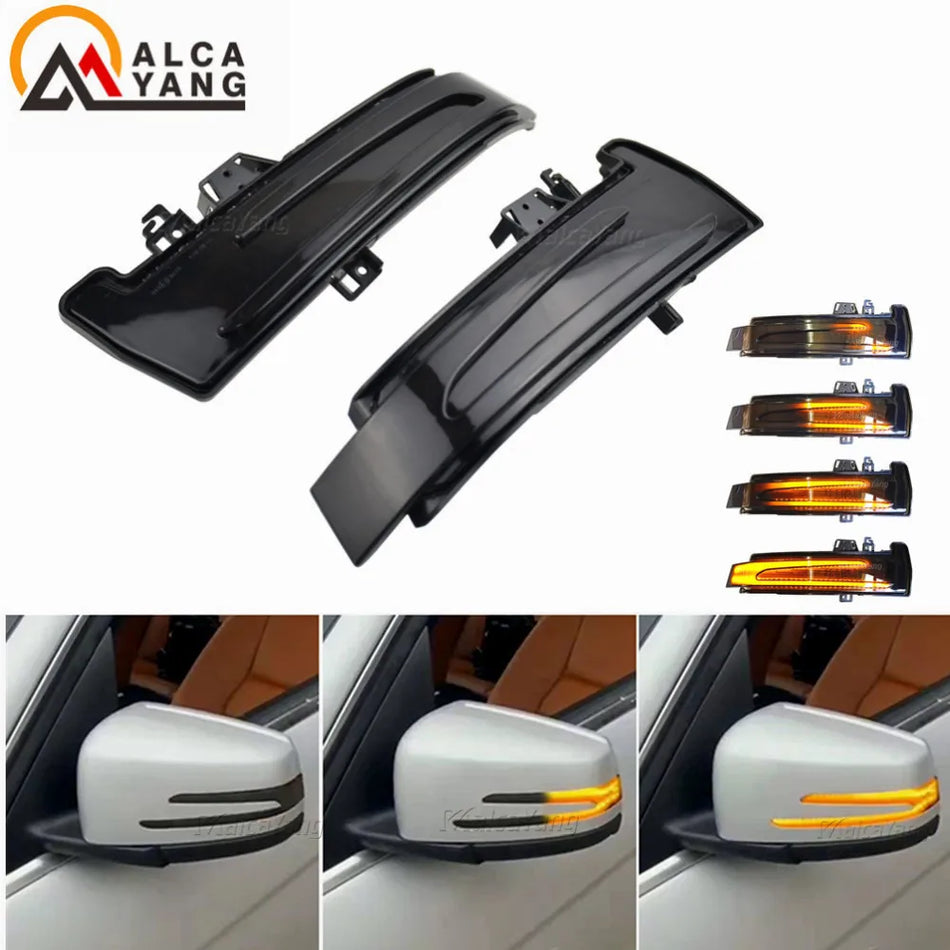 Dynamic LED Rearview Mirror Indicators For Mercedes W176 W204 W212 CLA GLA