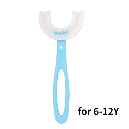 360 Degree U-Shaped Silicone Baby Toothbrush for Kids' Oral Care 1 Pcs Blue(2-12Y) / CHINA