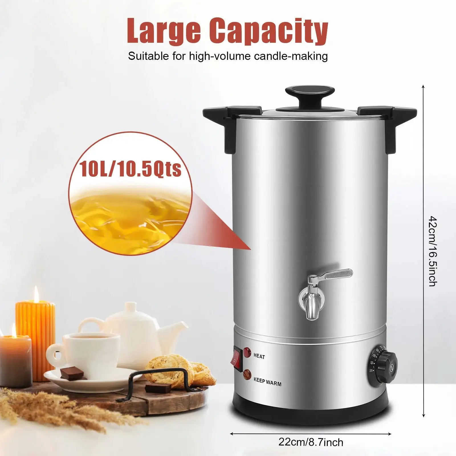 10L Wax Melting Furnace &ndash; Large Capacity And Easy To Use Silver / GERMANY