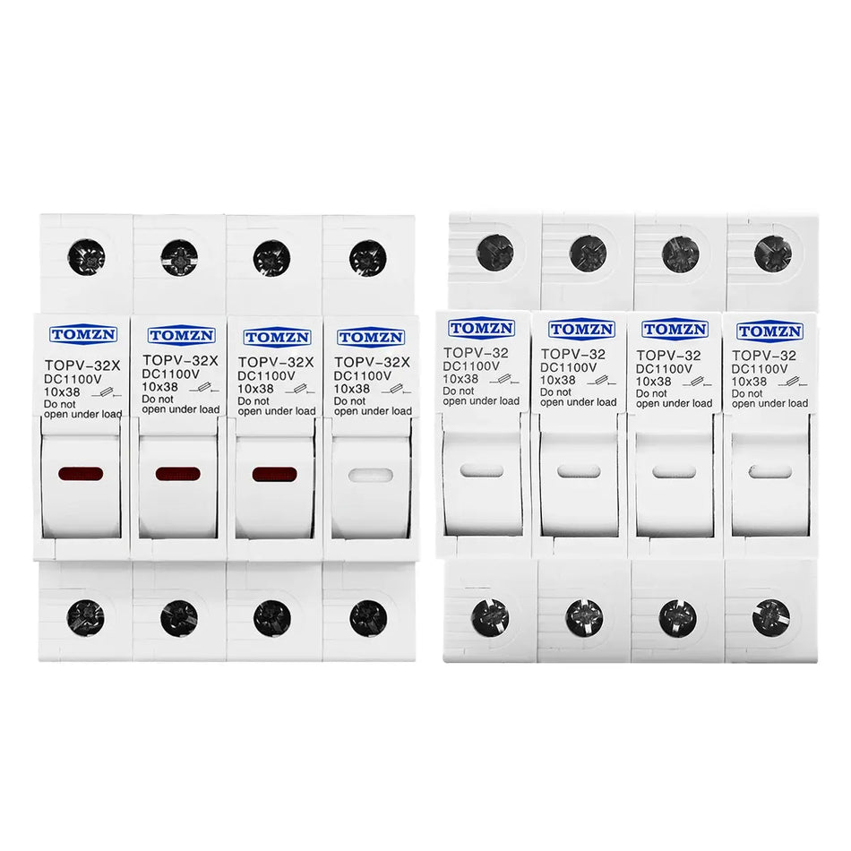 TOMZN 1P 2P 3P 4P 1100V DC Fuse Holder 10*38mm High Voltage PV TOPV-32X Base Photovoltaic System Protection Protector GPV NEW by InterCyprus Trading Ltd