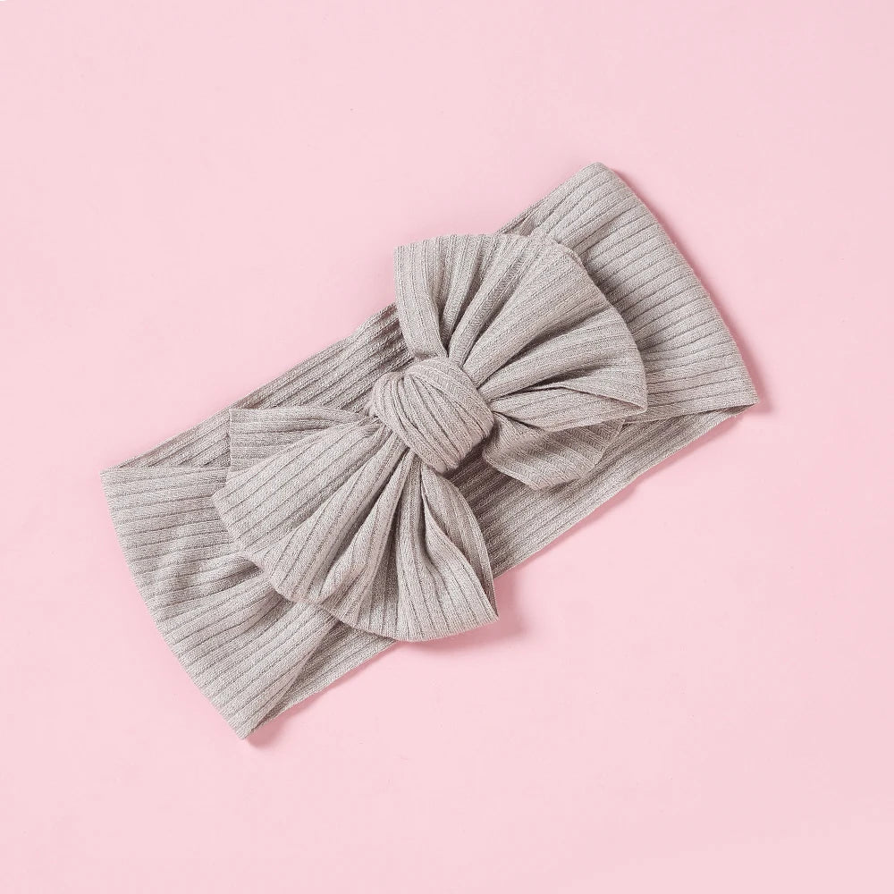 A&amp;A Knit Bow Baby Headbands - Soft Nylon Hair Accessories for Girls (21 Colours)