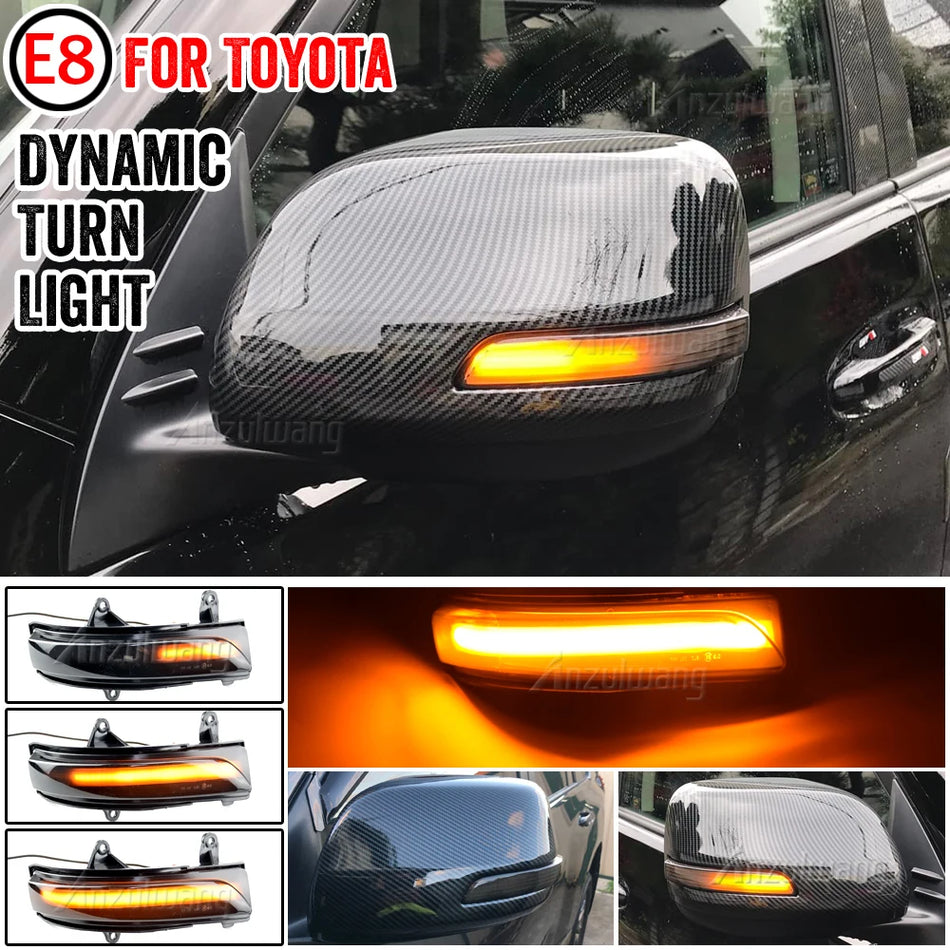 Luces de Señal de Giro en el Espejo Lateral LED para Toyota LC200 FJ200 Prado FJ150