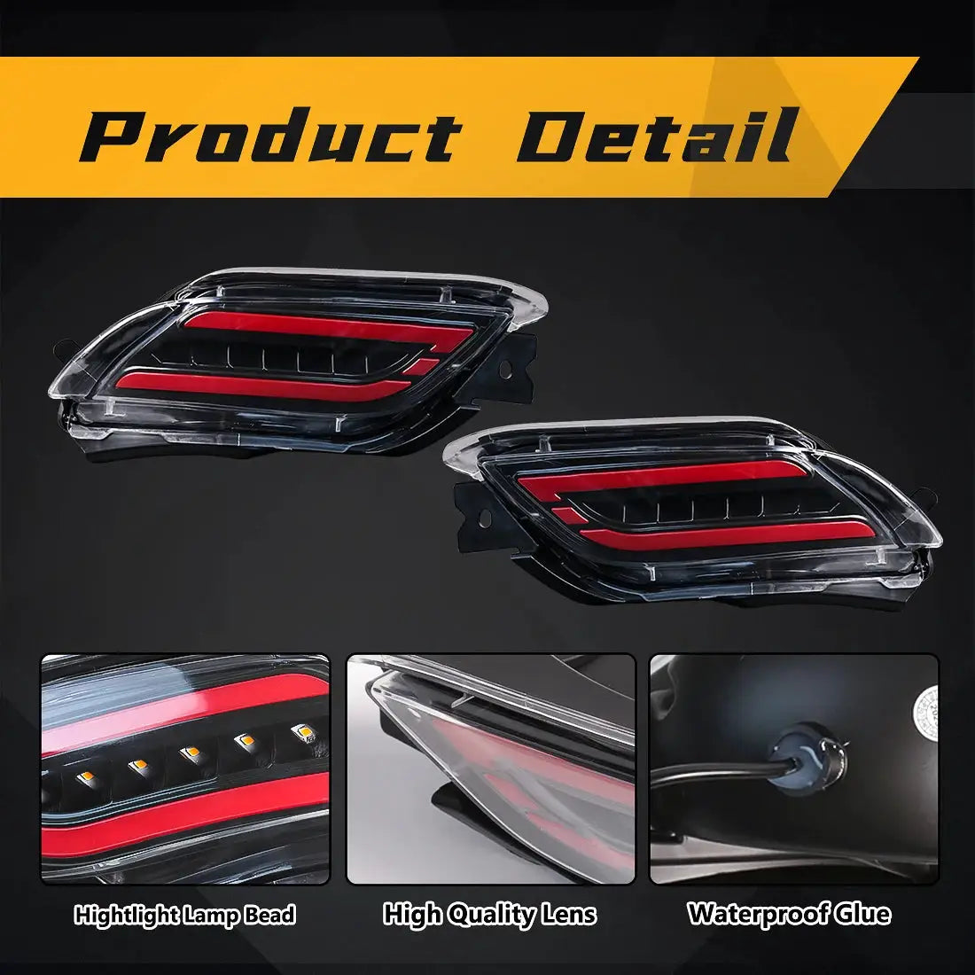 LED Rear Bumper Reflector Light For Toyota Vios 2008 2009 2010 2011 2012 2013 Start-up Animation Warning Turn Signal Lamps 12V by InterCyprus Trading Ltd
